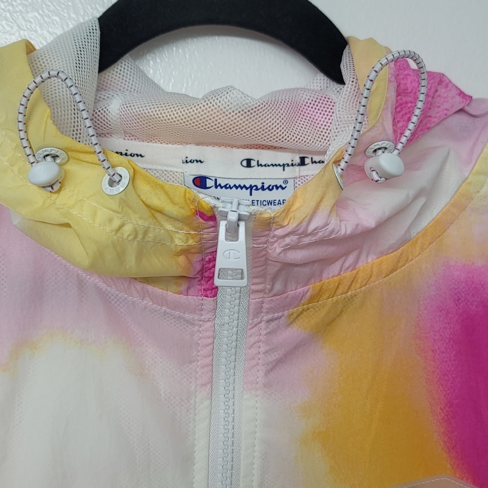 Champion Women's Tie Dye Anorak Jacket Pink Yellow NWT - Picture 8 of 15